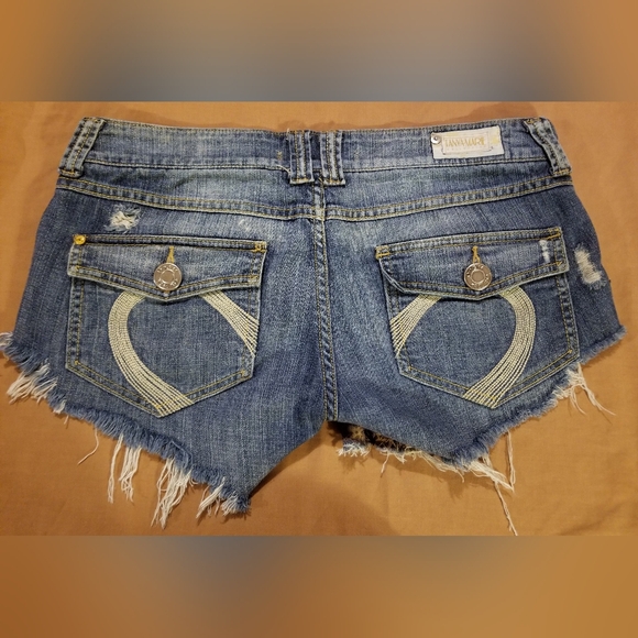 Tanya Marie Shorts, Size 28, denim patches - Picture 3 of 3